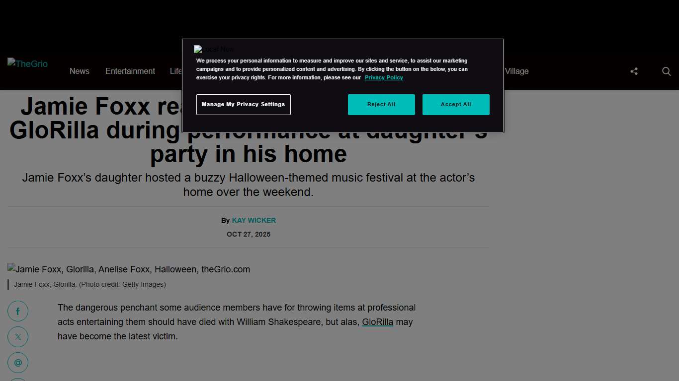 Jamie Foxx reacts after object thrown at GloRilla during performance at daughter’s party in his home - TheGrio