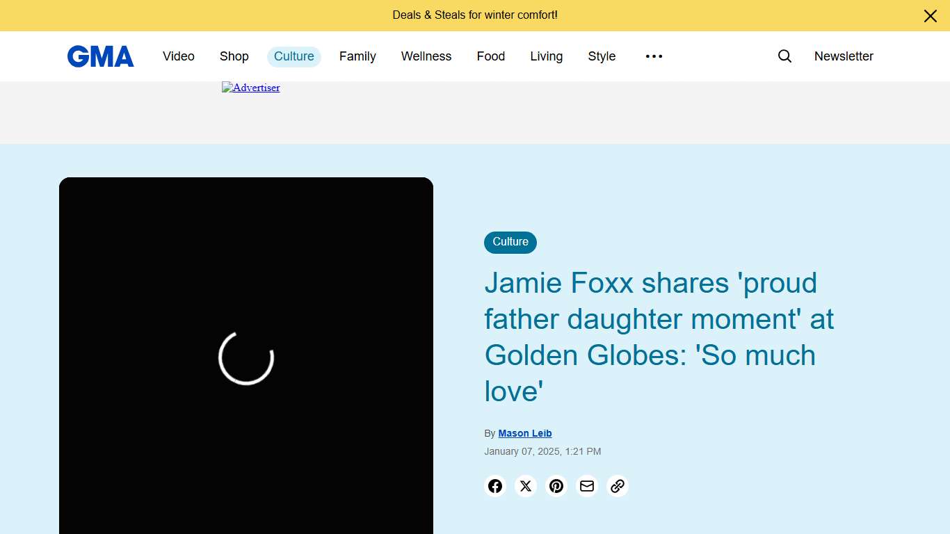 Jamie Foxx shares 'proud father daughter moment' at Golden Globes: 'So much love' - Good Morning America